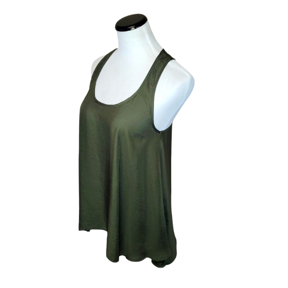 🔥REVOLVE Show Me Your MuMu‎ Cara-Van Olive Green Silky Sleeveless Tunic Tank  S - Picture 8 of 14